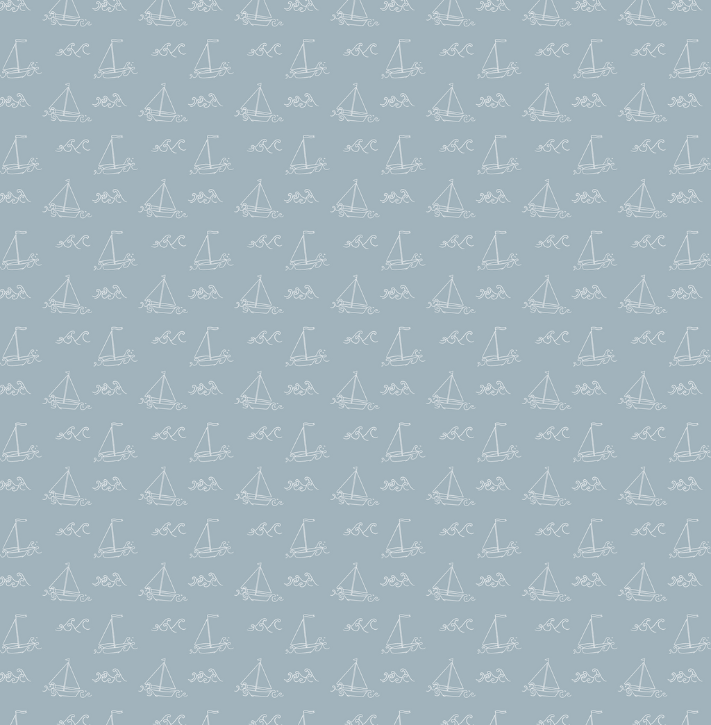Conrad Removable Wallpaper in Blue and White Coastal Style