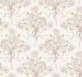 Adeline Floral Wallpaper - Dusty-Rose & Off-White Cottagecore