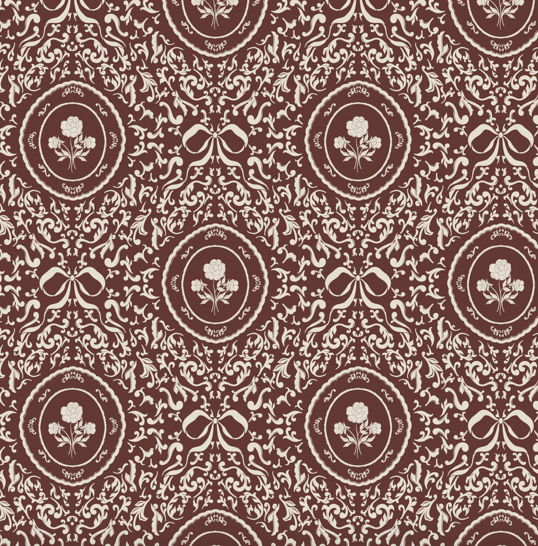 Louise Floral Removable Wallpaper in Classic Beige and Cream