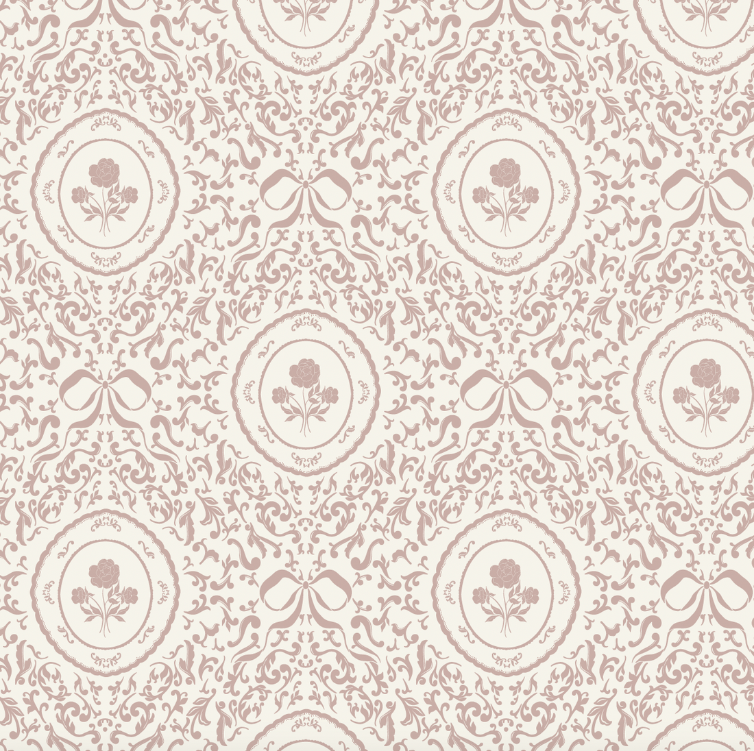 Louise Floral Removable Wallpaper in Classic Beige and Cream