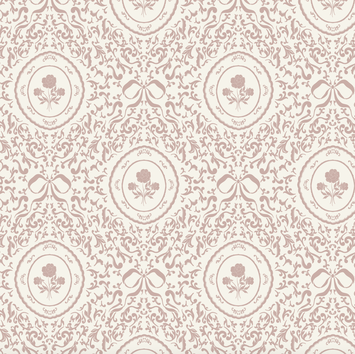 Louise Floral Removable Wallpaper in Classic Beige and Cream