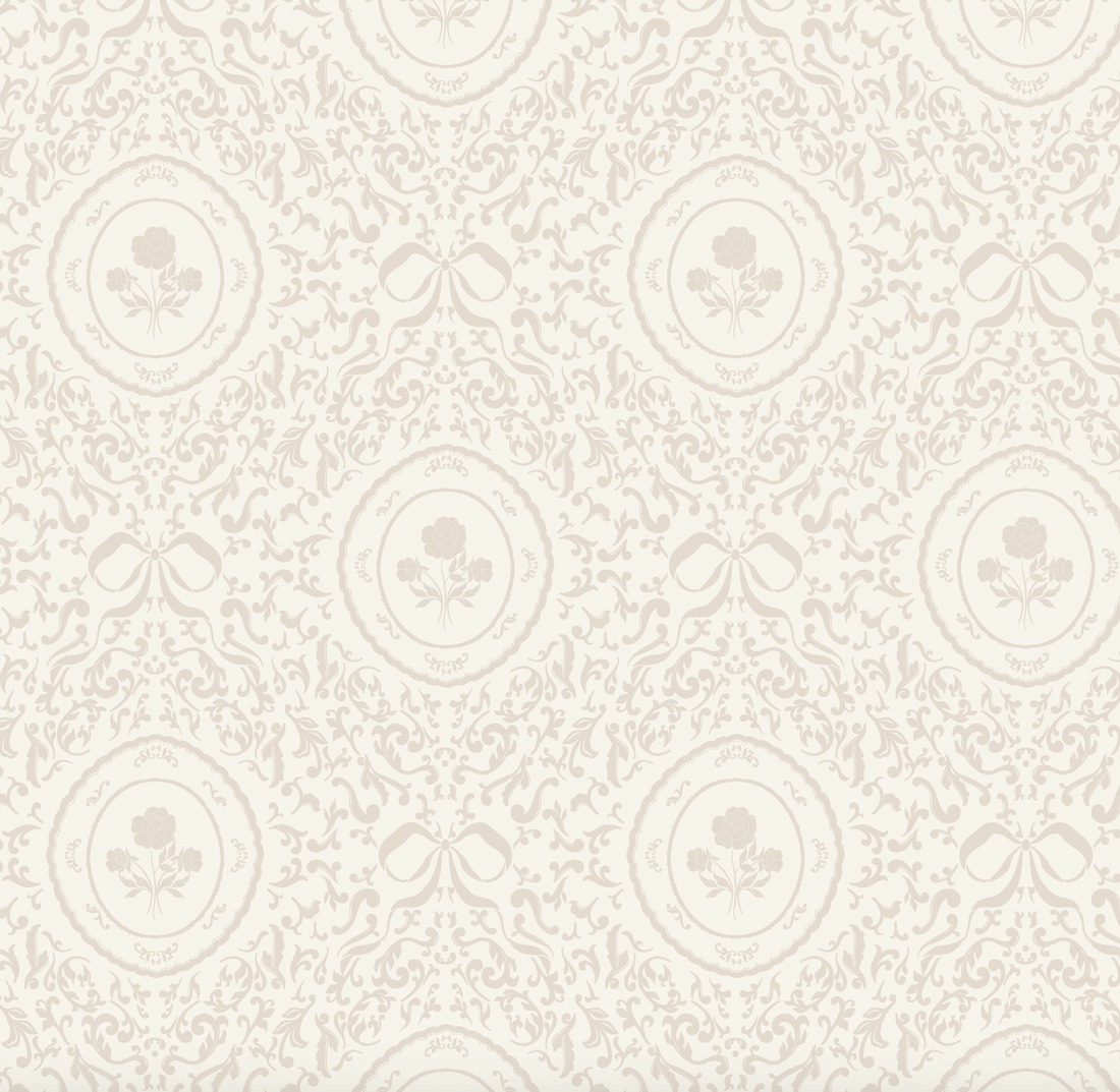 Louise Floral Removable Wallpaper in Classic Beige and Cream