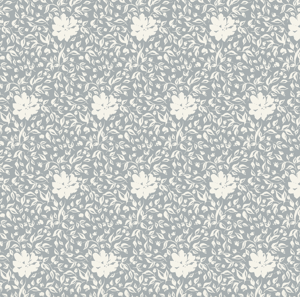 Layla Floral Wallpaper - Sage-Green & Off-White Traditional