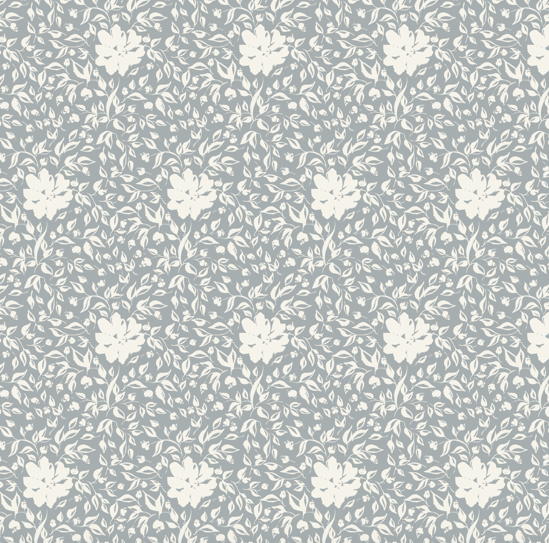 Layla Floral Wallpaper - Sage-Green & Off-White Traditional