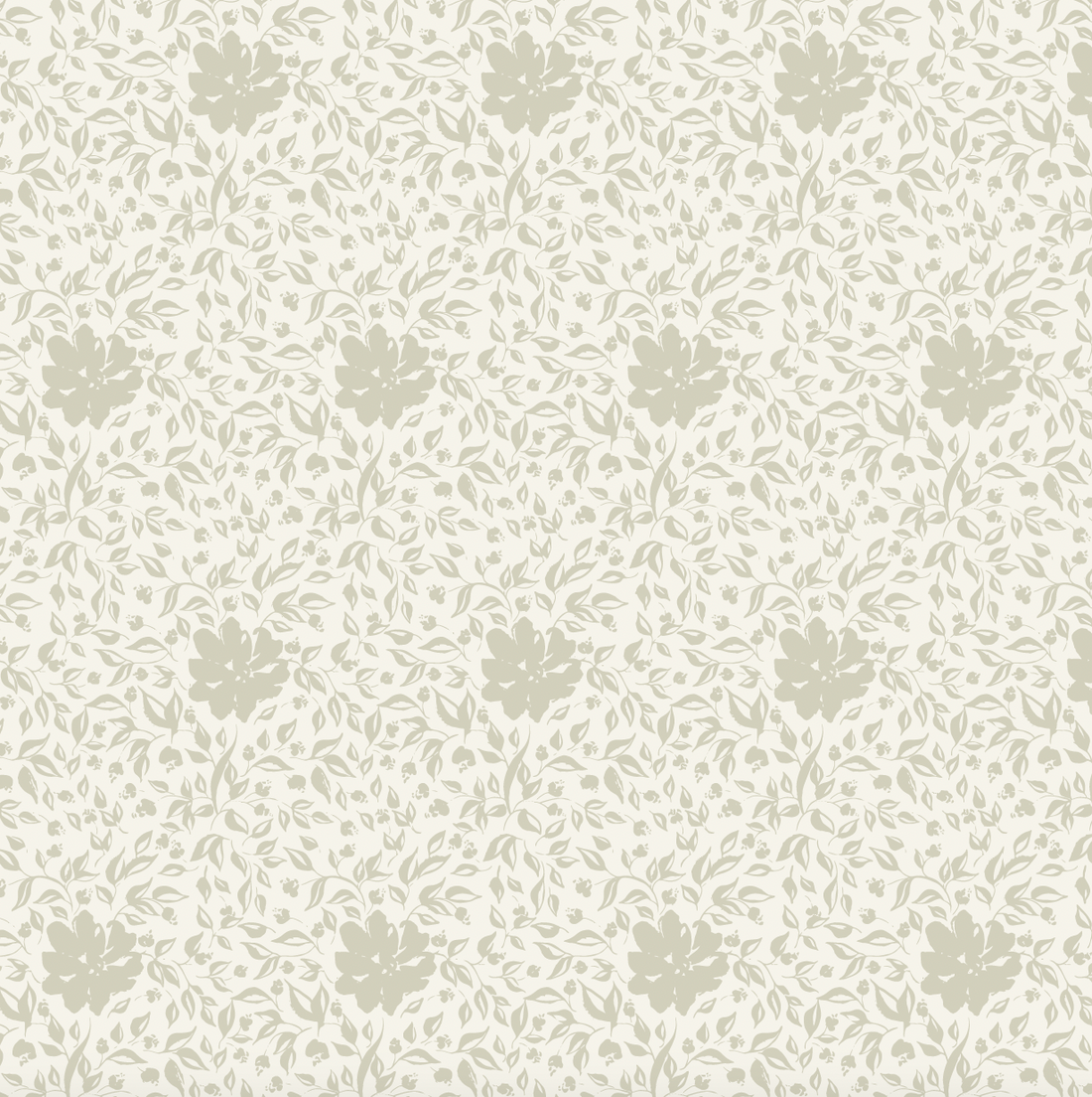 Layla Floral Wallpaper - Sage-Green & Off-White Traditional