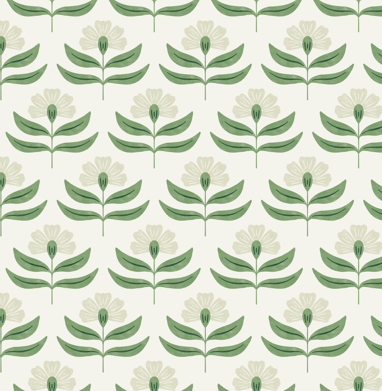 Viv Botanical Wallpaper: Scandi-Boho Floral Wall Art