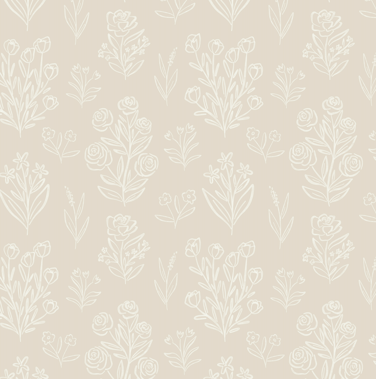Taylor Floral Removable Wallpaper in Blue, White, Peach & Beige