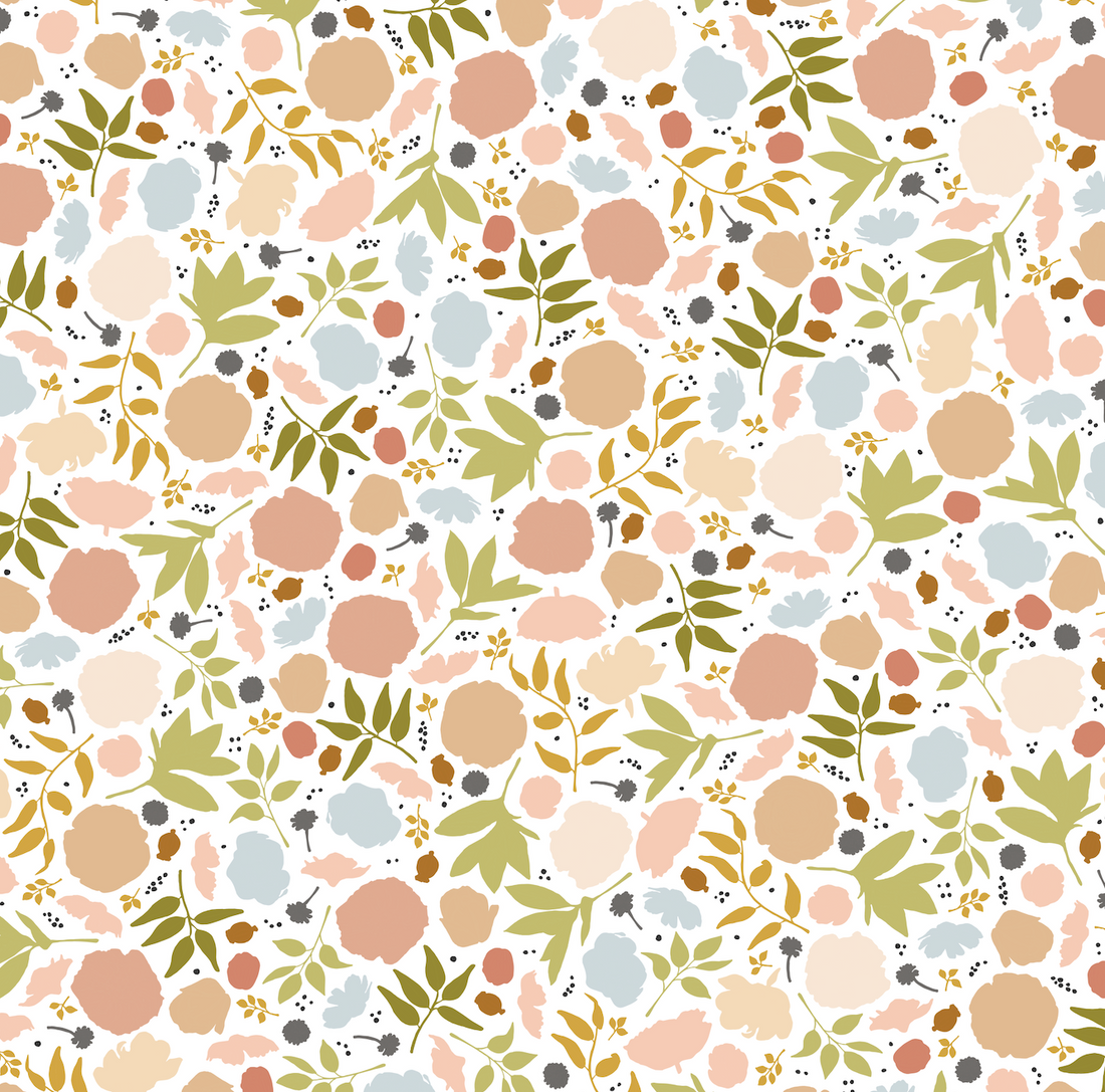 Brea Minimalist Floral Removable Wallpaper - Terracotta & Pink