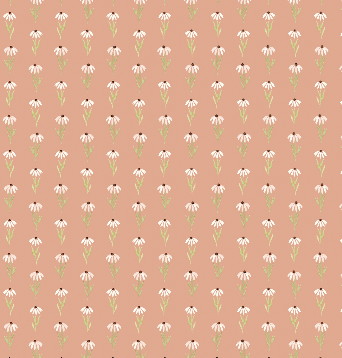 Hazel Floral Removable Wallpaper in Pink Tan and Blue-gray