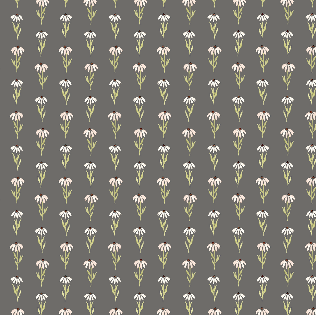Hazel Floral Removable Wallpaper in Pink Tan and Blue-gray