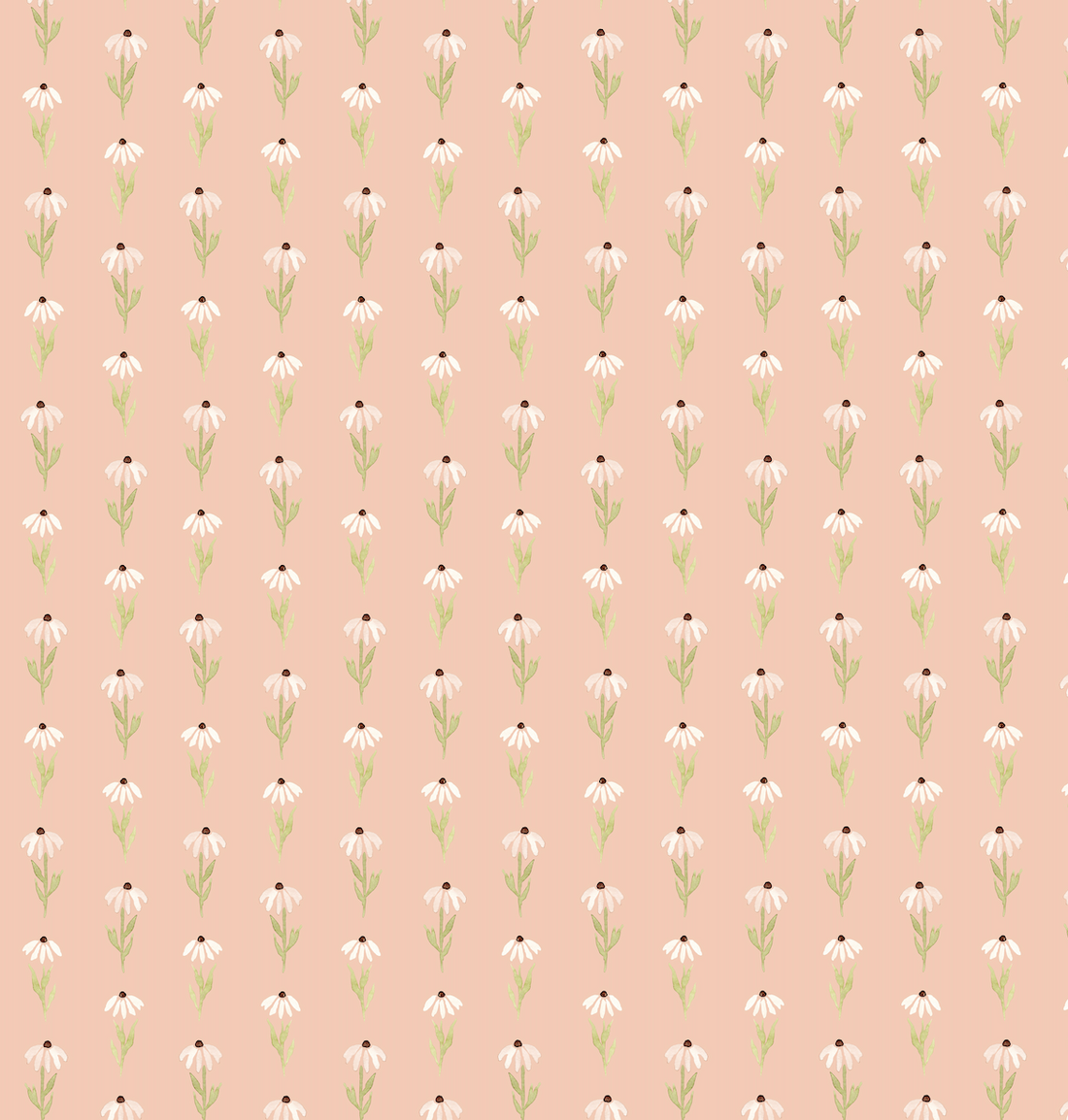 Hazel Floral Removable Wallpaper in Pink Tan and Blue-gray