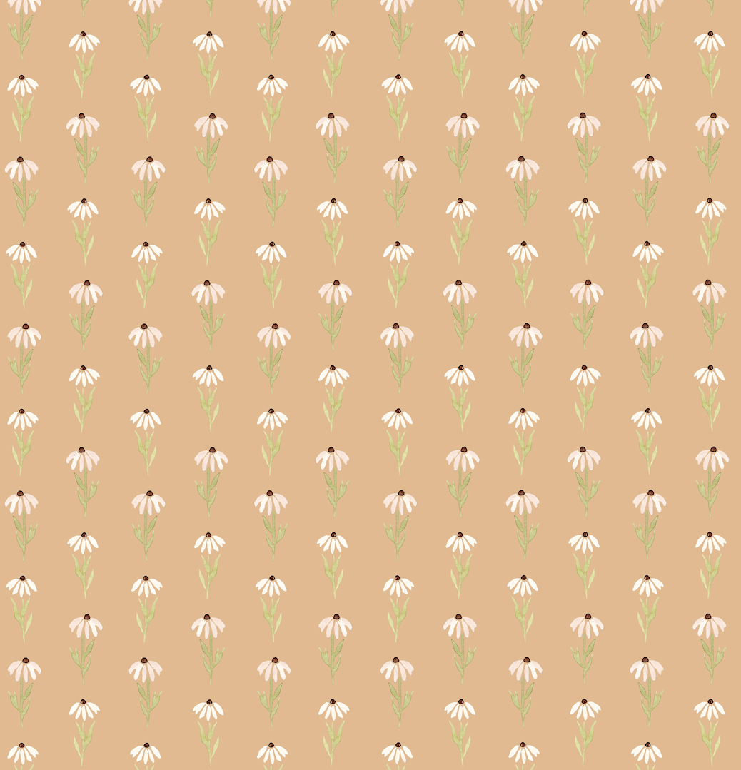 Hazel Floral Removable Wallpaper in Pink Tan and Blue-gray