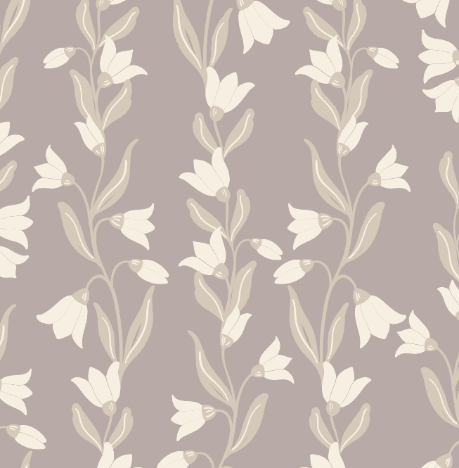 Agatha Floral Botanical Wallpaper - Sage-Green & Off-White