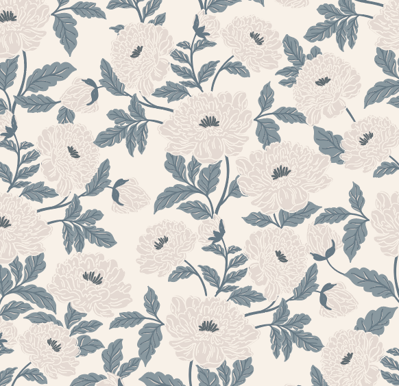 Riley Floral Removable Wallpaper in Cream and Muted Sage Green