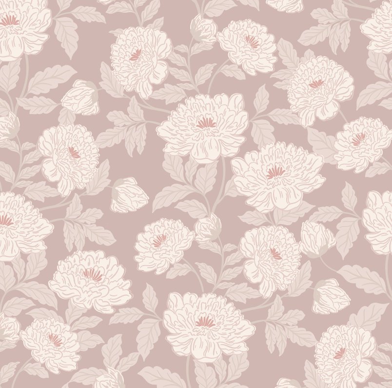 Riley Floral Removable Wallpaper in Cream and Muted Sage Green