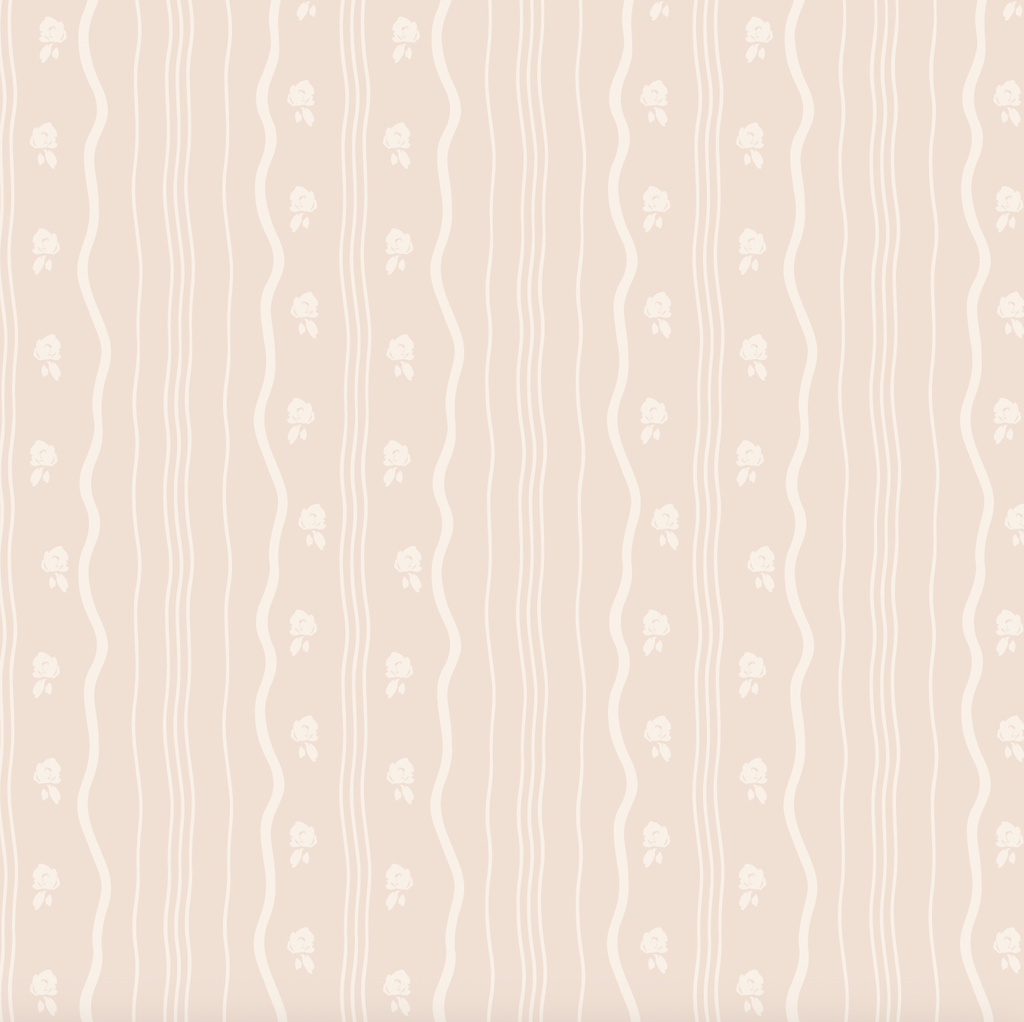 Halle Floral Wallpaper in Blush Pink and Cream