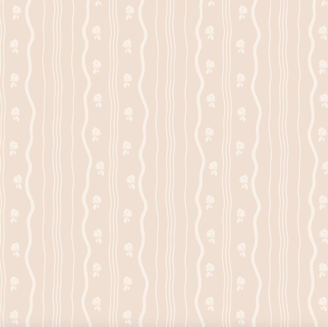 Halle Floral Wallpaper in Blush Pink and Cream