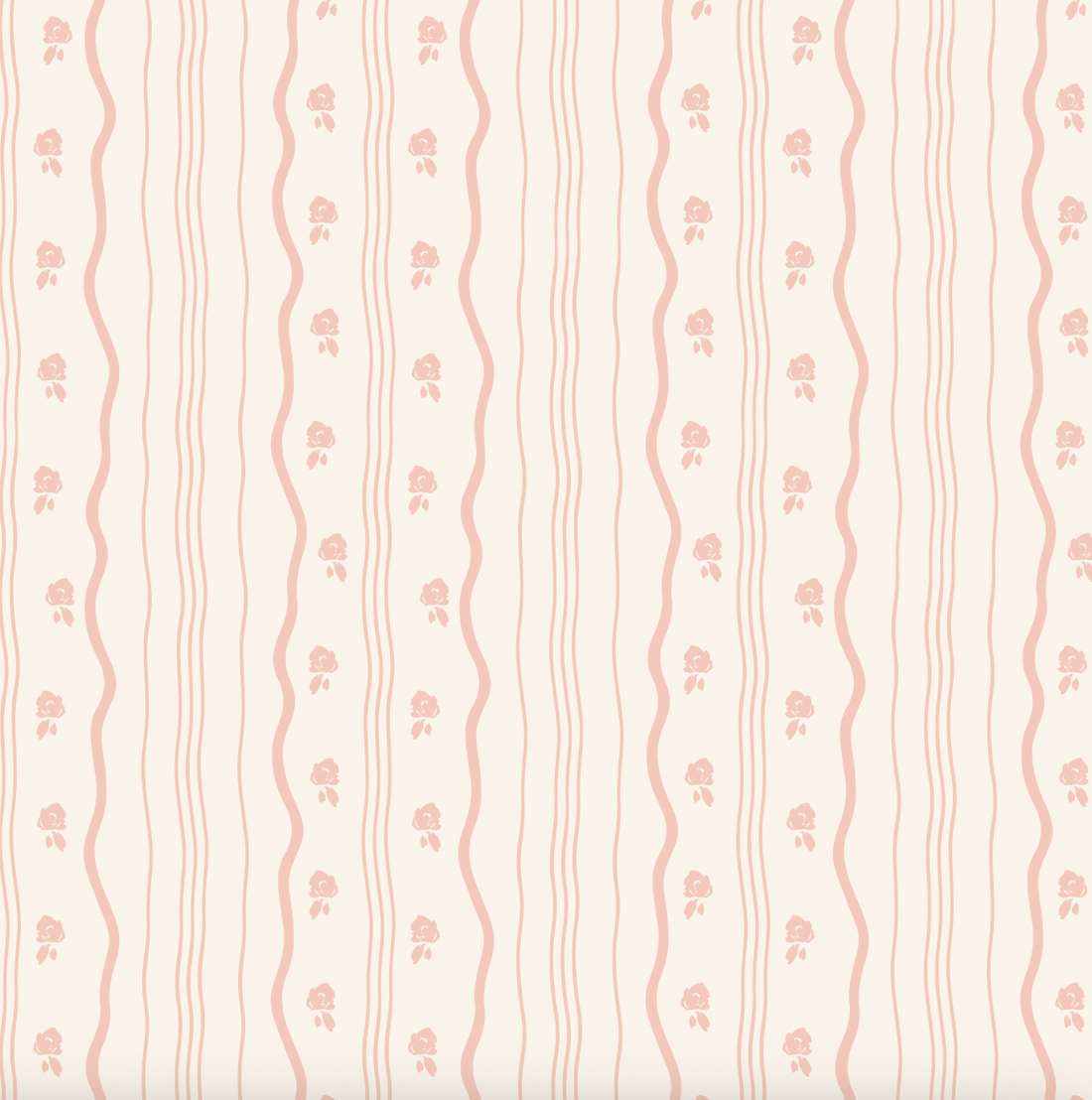 Halle Floral Wallpaper in Blush Pink and Cream