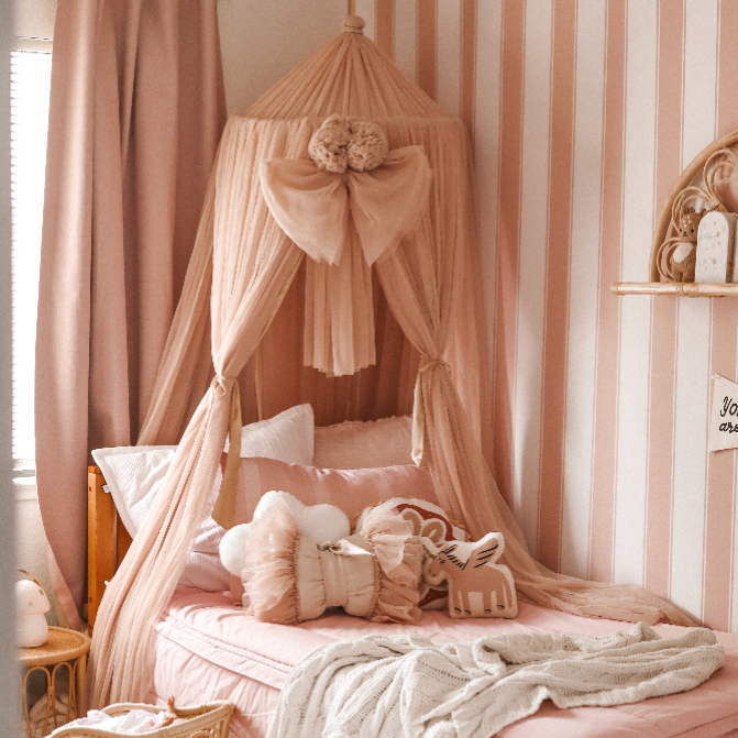 Andy Striped Removable Wallpaper in Blue, White, Pink and Cream
