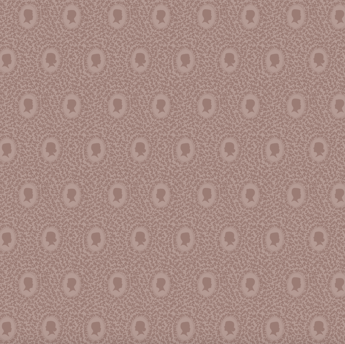 Etienne Wallpaper in Blue-Grey Muted-Sage and Dusty-Rose