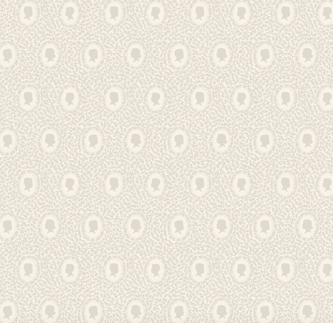 Etienne Wallpaper in Blue-Grey Muted-Sage and Dusty-Rose