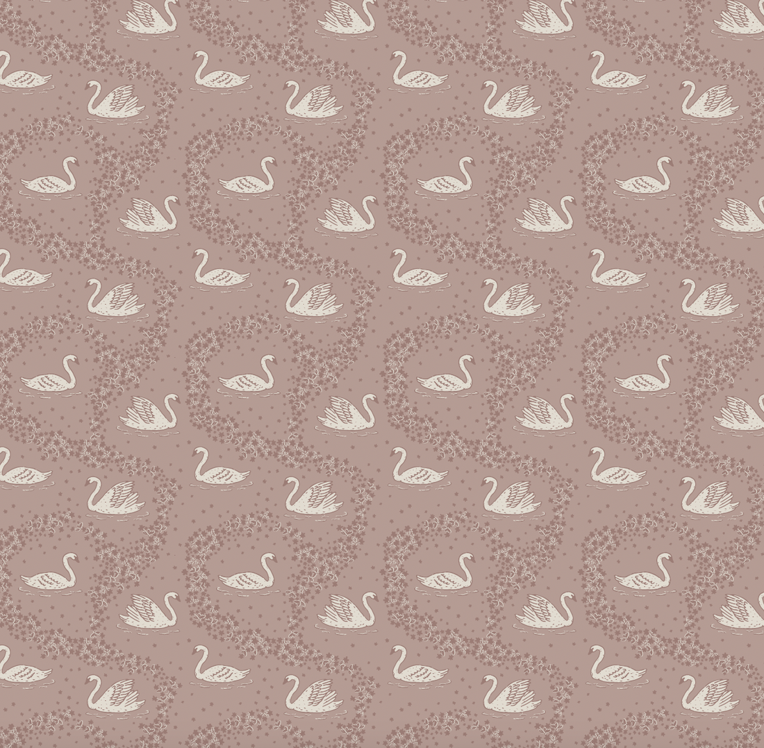 Sav Bohemian Wallpaper in Mauve, Sage-Green & Blue-Grey