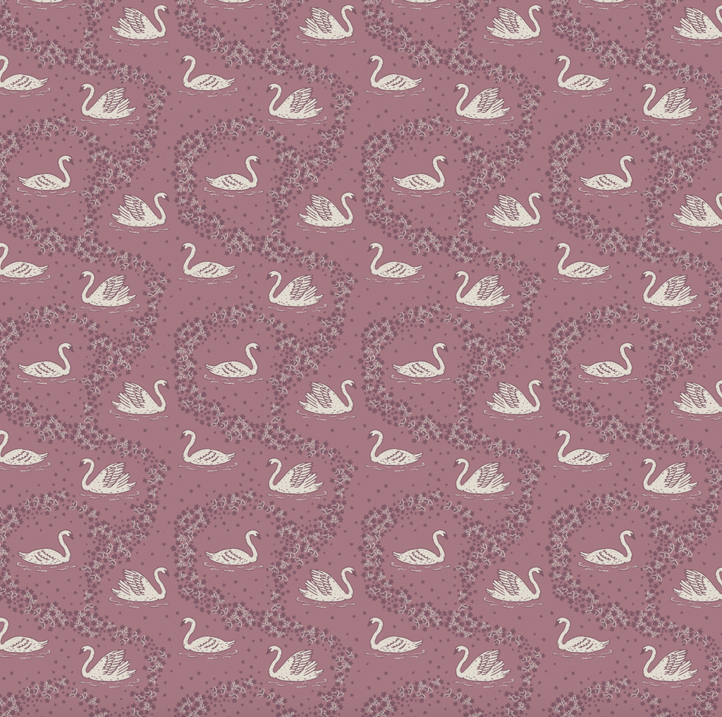 Sav Bohemian Wallpaper in Mauve, Sage-Green & Blue-Grey