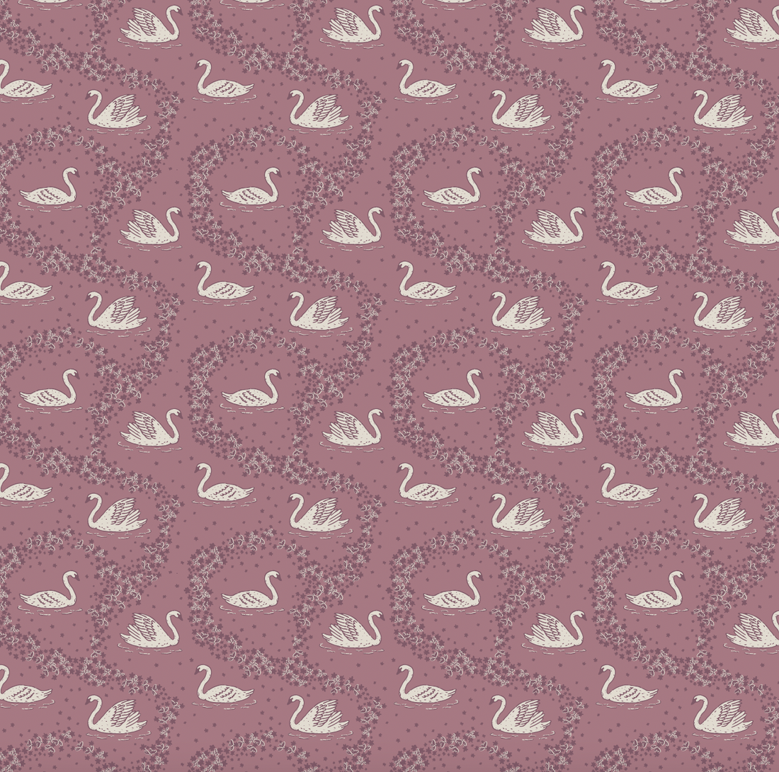 Sav Bohemian Wallpaper in Mauve, Sage-Green & Blue-Grey