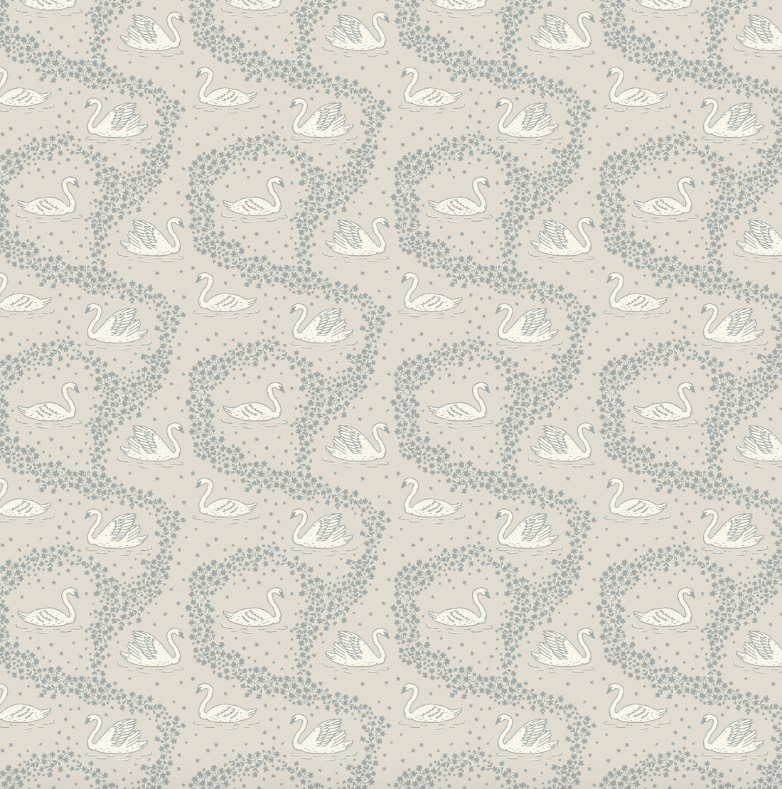 Sav Bohemian Wallpaper in Mauve, Sage-Green & Blue-Grey
