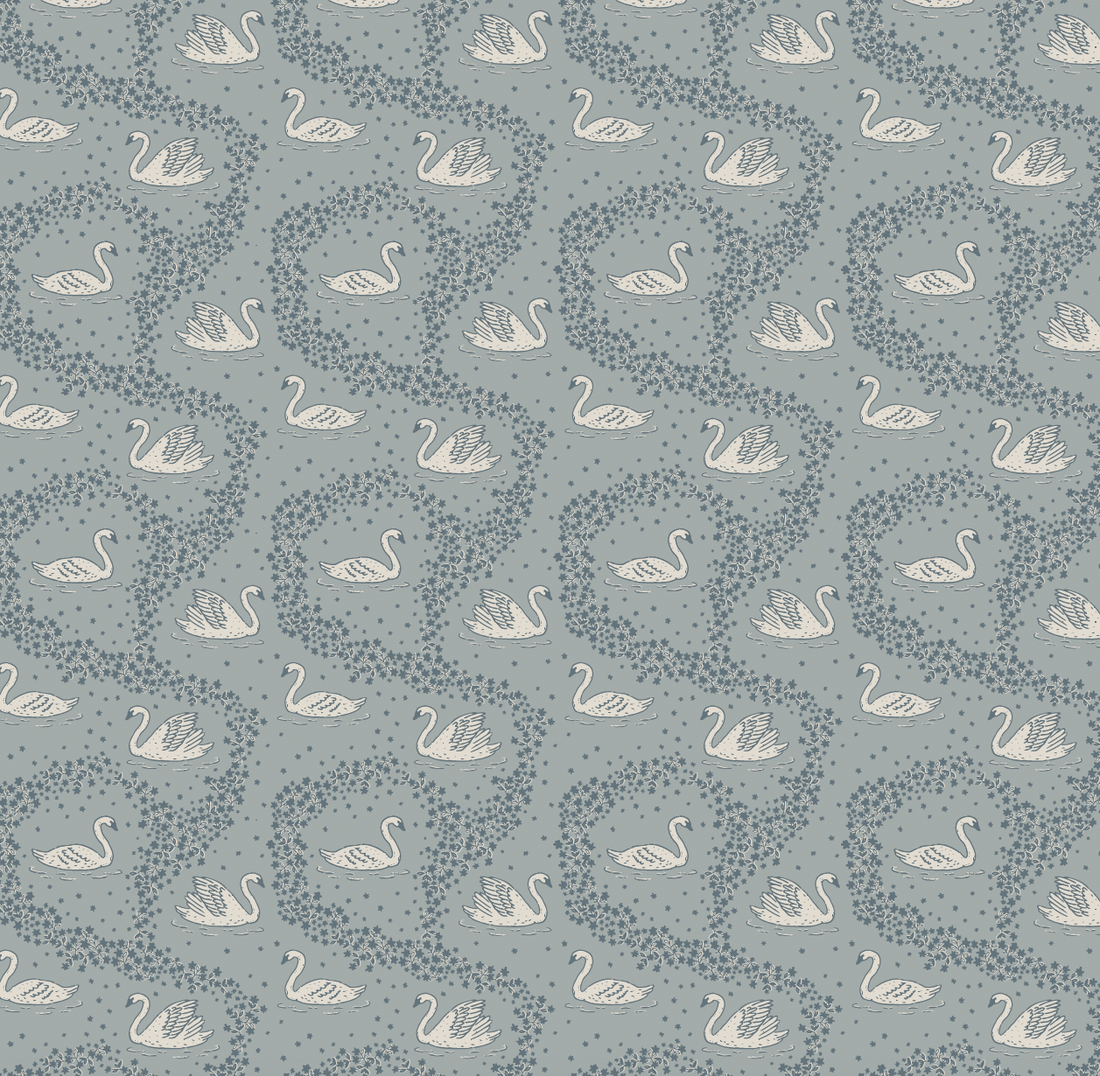 Sav Bohemian Wallpaper in Mauve, Sage-Green & Blue-Grey