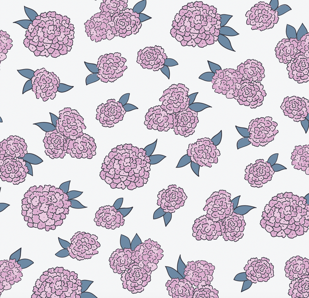 Halsey Floral Removable Wallpaper in Blue, Off-White, and Pale-Green