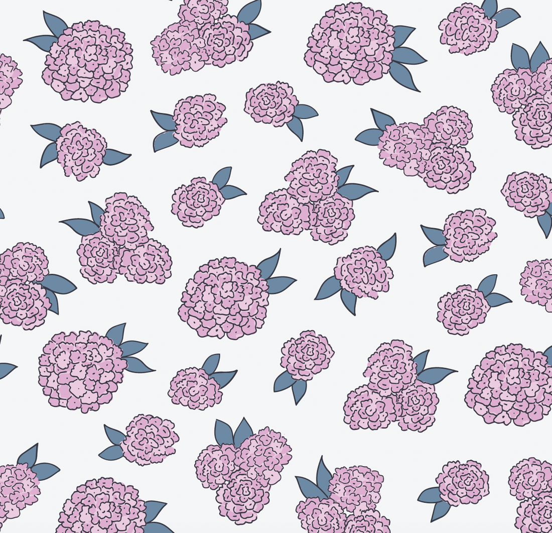 Halsey Floral Removable Wallpaper in Blue, Off-White, and Pale-Green
