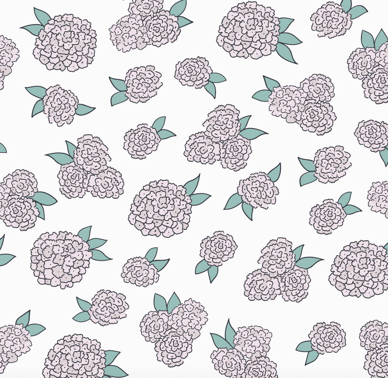 Halsey Floral Removable Wallpaper in Blue, Off-White, and Pale-Green