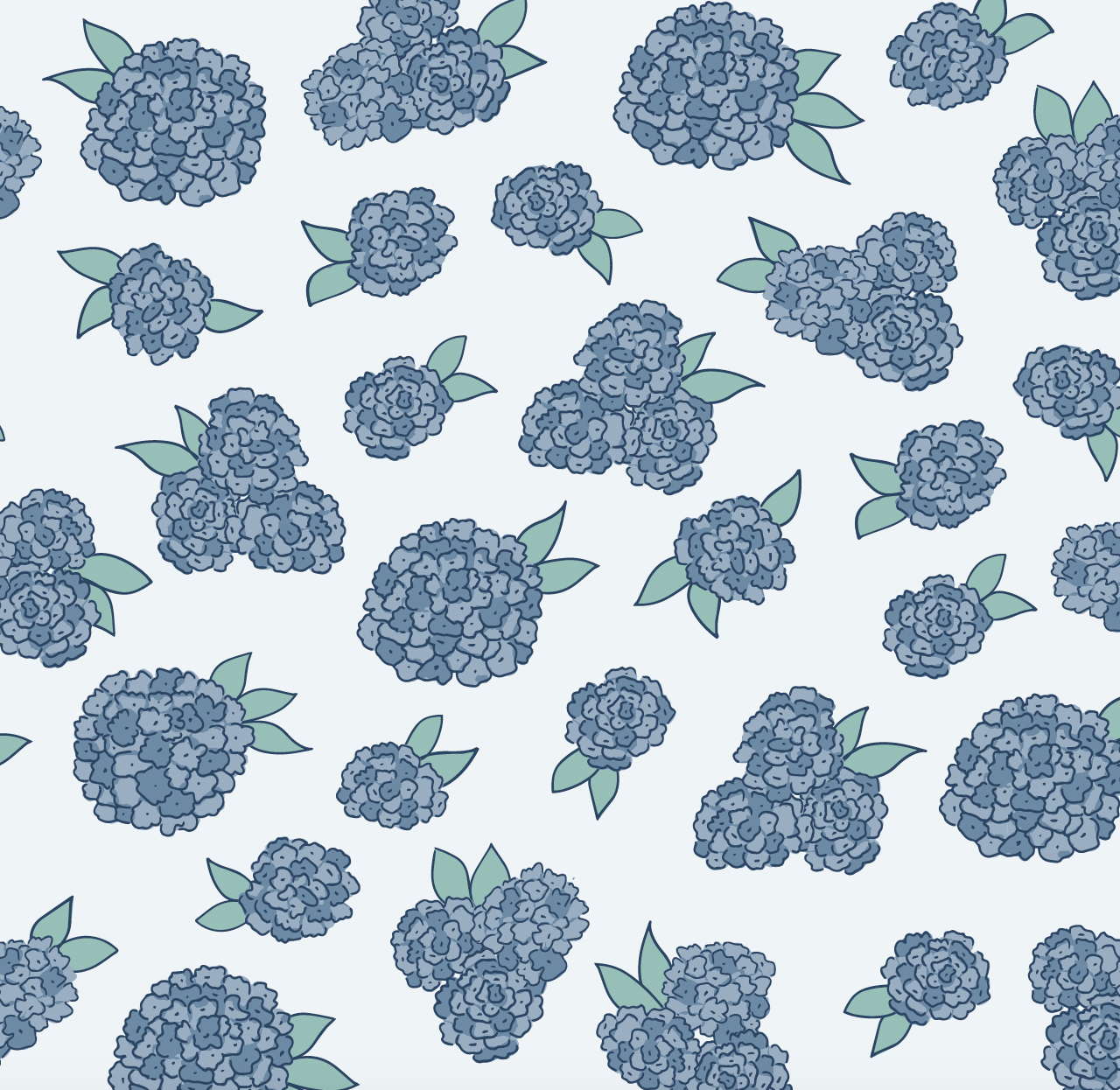 Halsey Floral Removable Wallpaper in Blue, Off-White, and Pale-Green