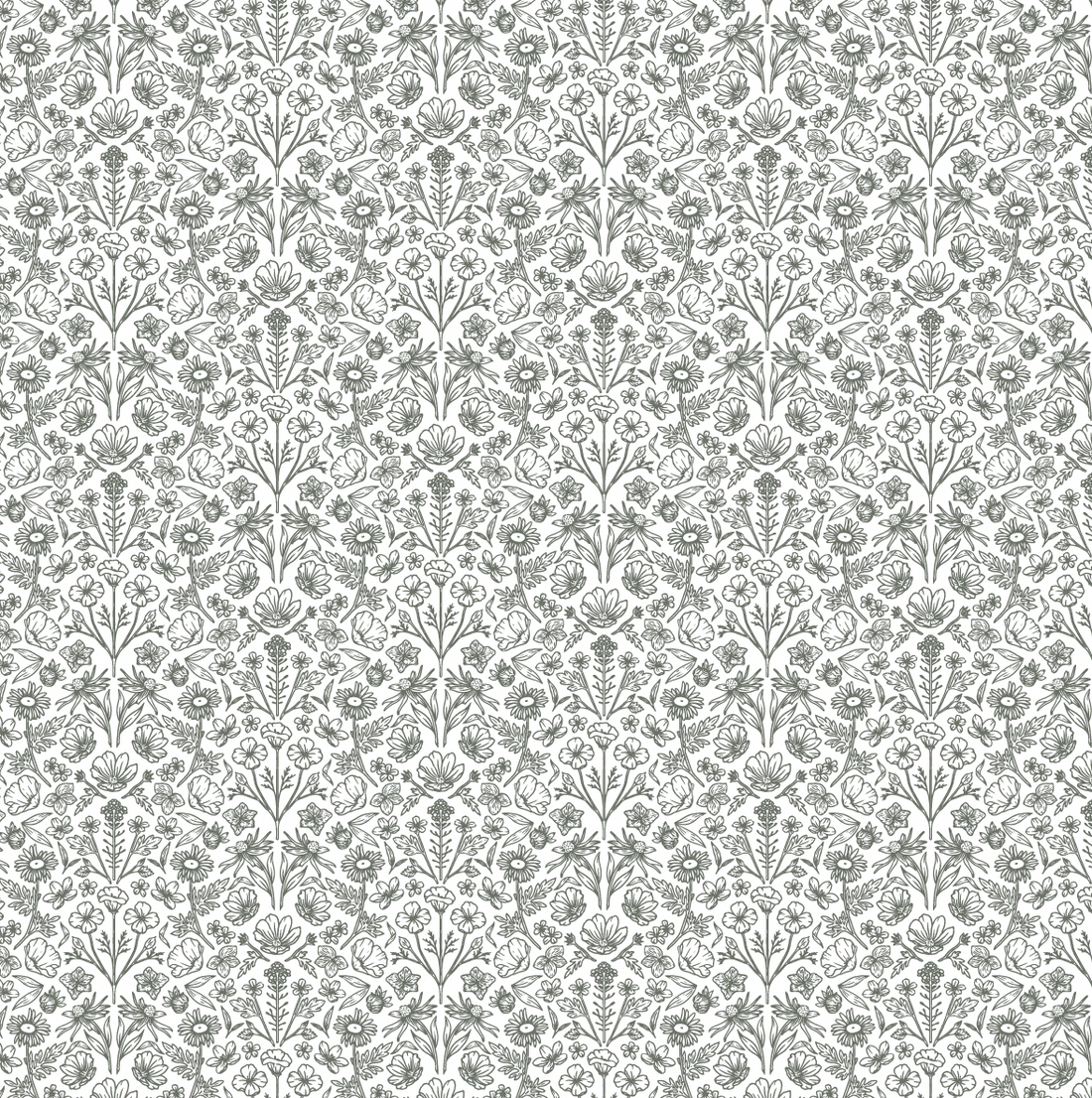 Junie Floral Removable Wallpaper in White and Pale Pink