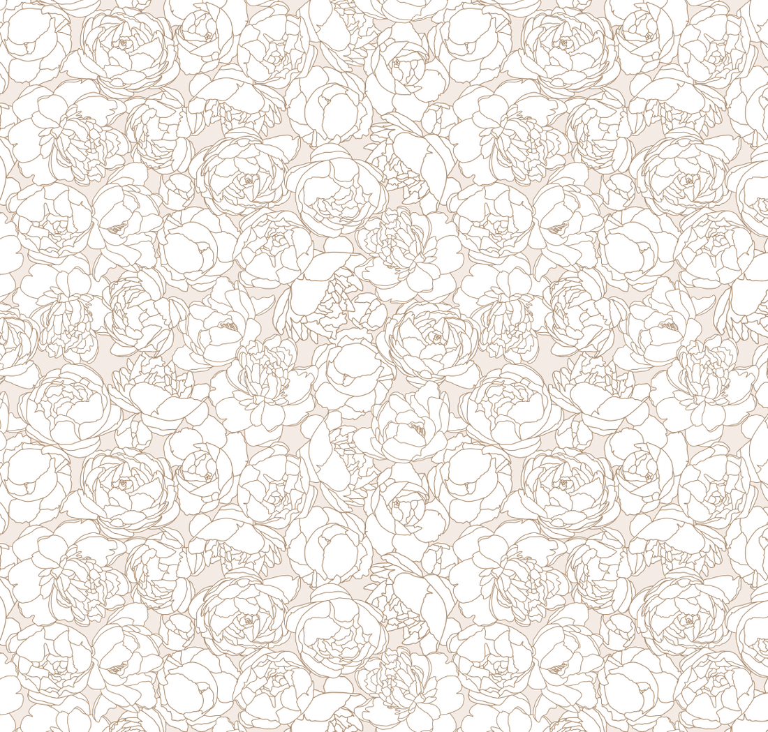 Suri Minimalist Floral Wallpaper in Blush-Pink and Grey