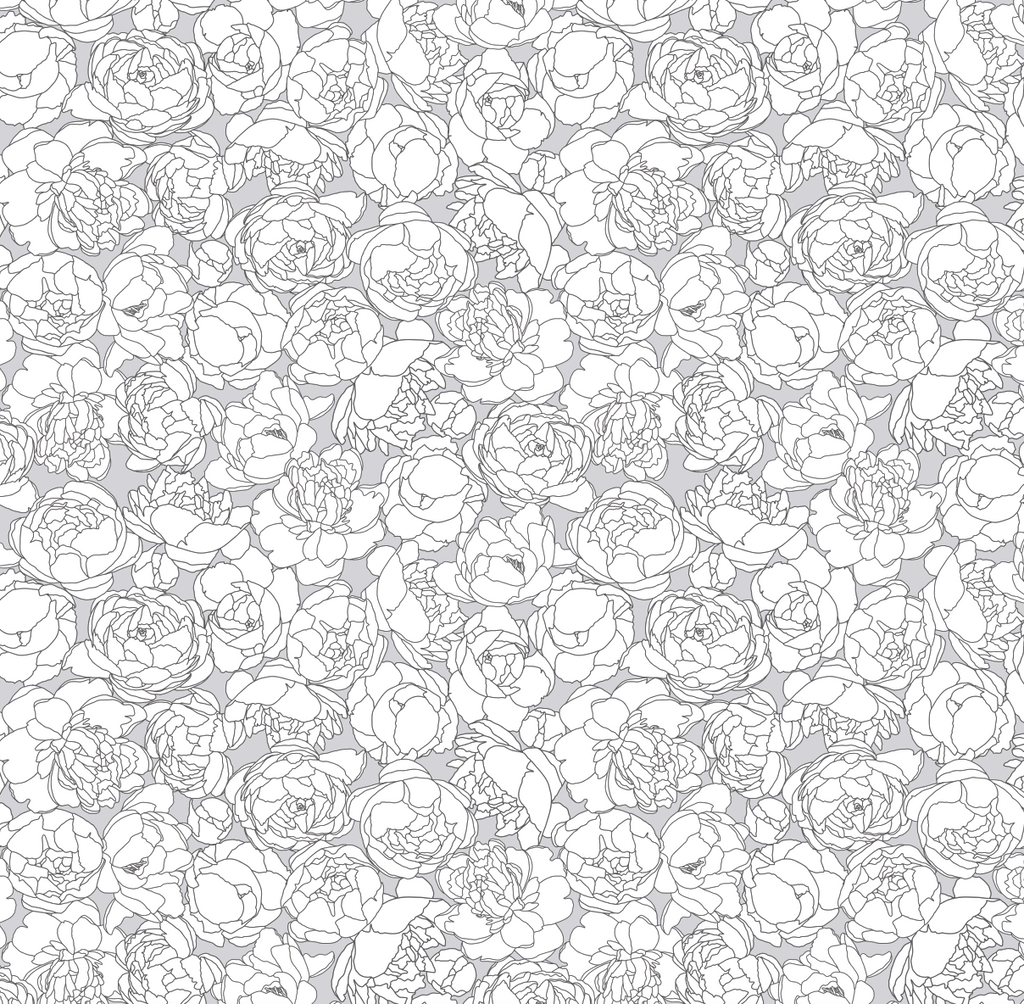 Suri Minimalist Floral Wallpaper in Blush-Pink and Grey