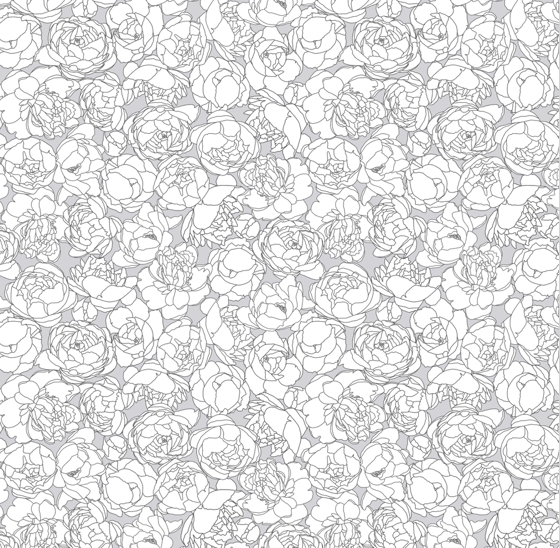Suri Minimalist Floral Wallpaper in Blush-Pink and Grey