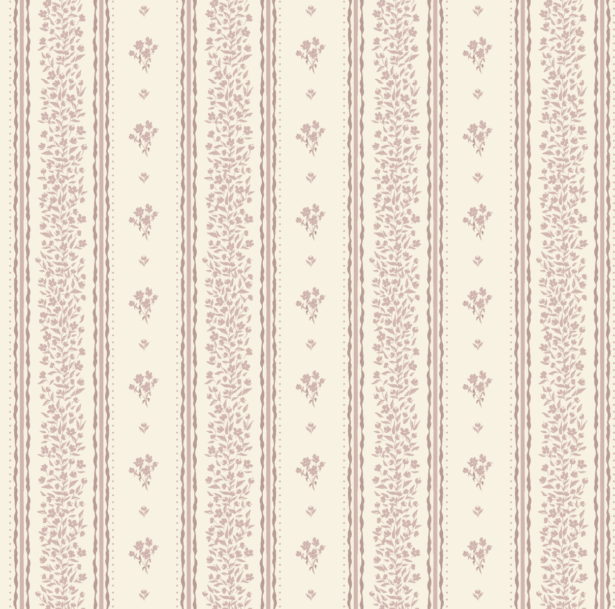 Lyla Striped Wallpaper in Burgundy, Blue, and Cream