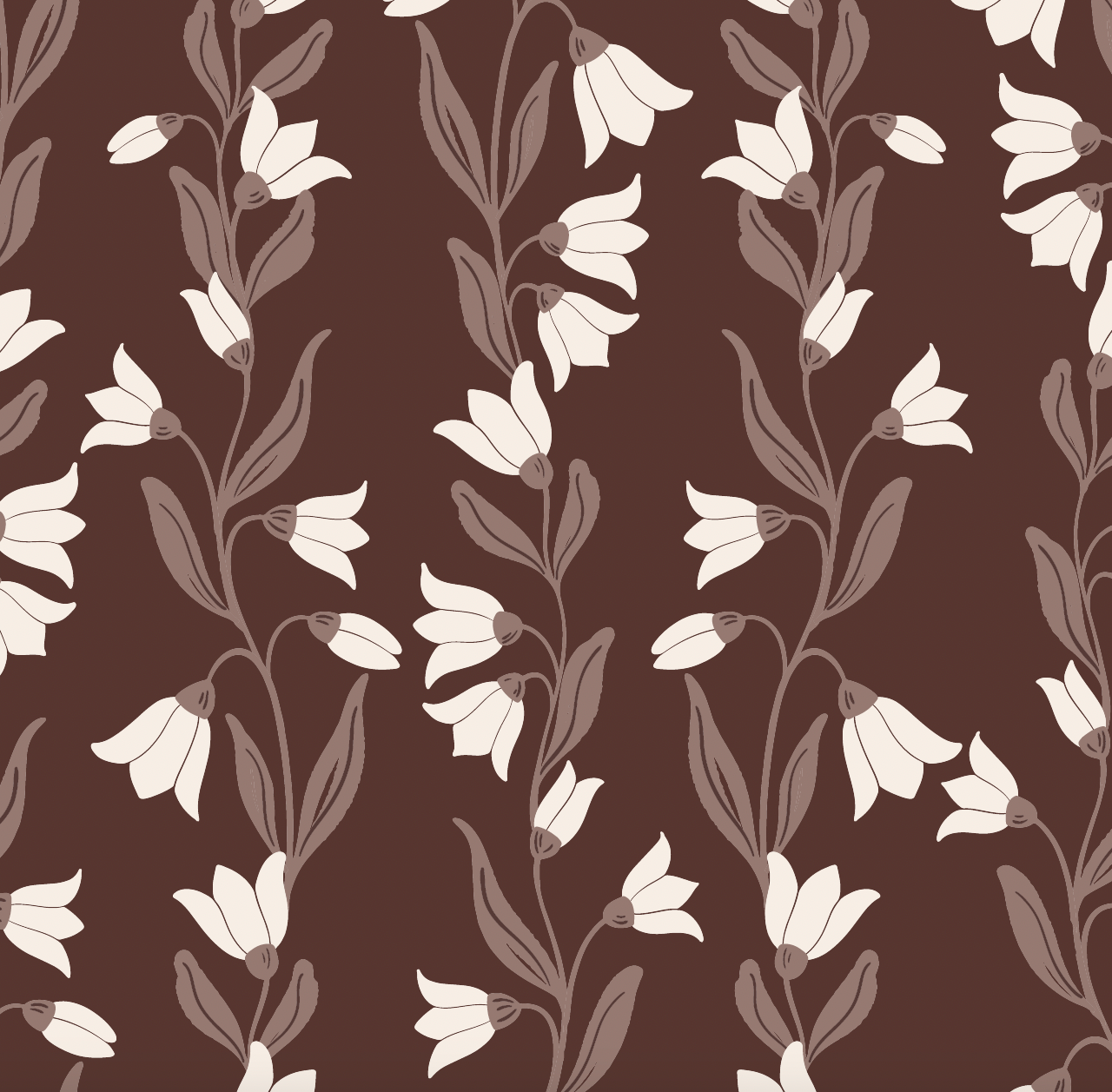 Agatha Floral Botanical Wallpaper - Sage-Green & Off-White