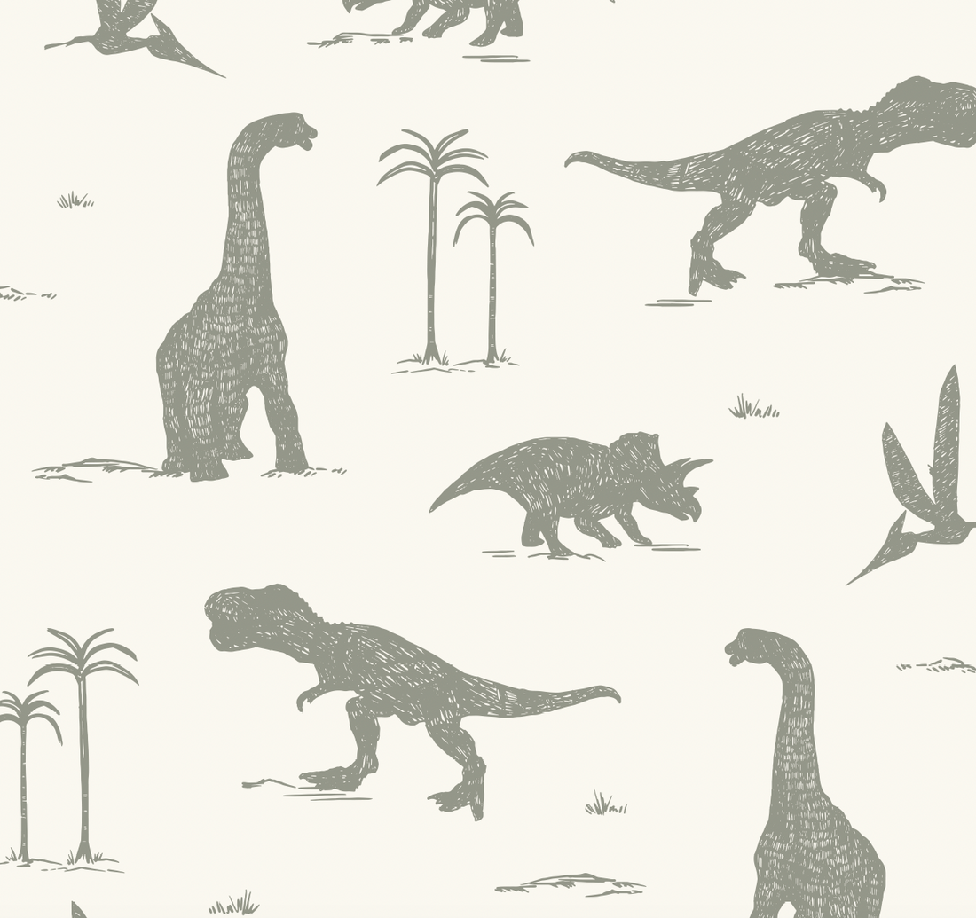 Arlo Whimsical Wallpaper in Sage-Green and Off-White