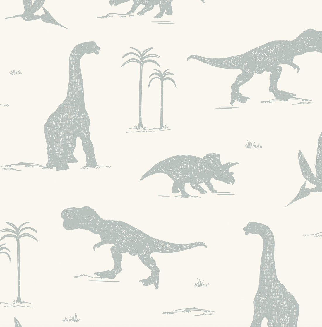 Arlo Whimsical Wallpaper in Sage-Green and Off-White