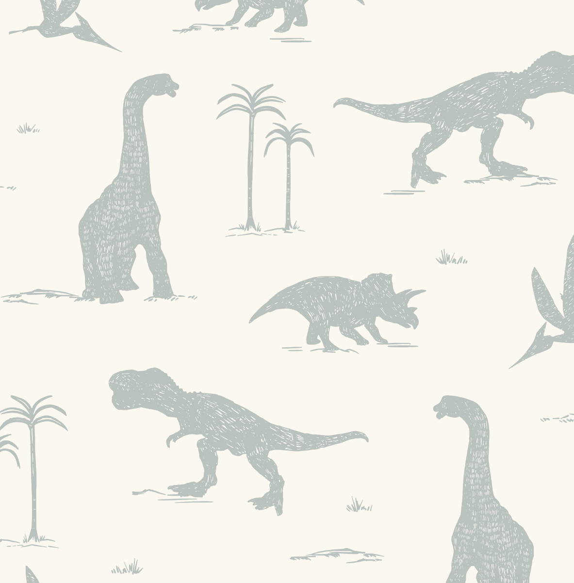 Arlo Whimsical Wallpaper in Sage-Green and Off-White