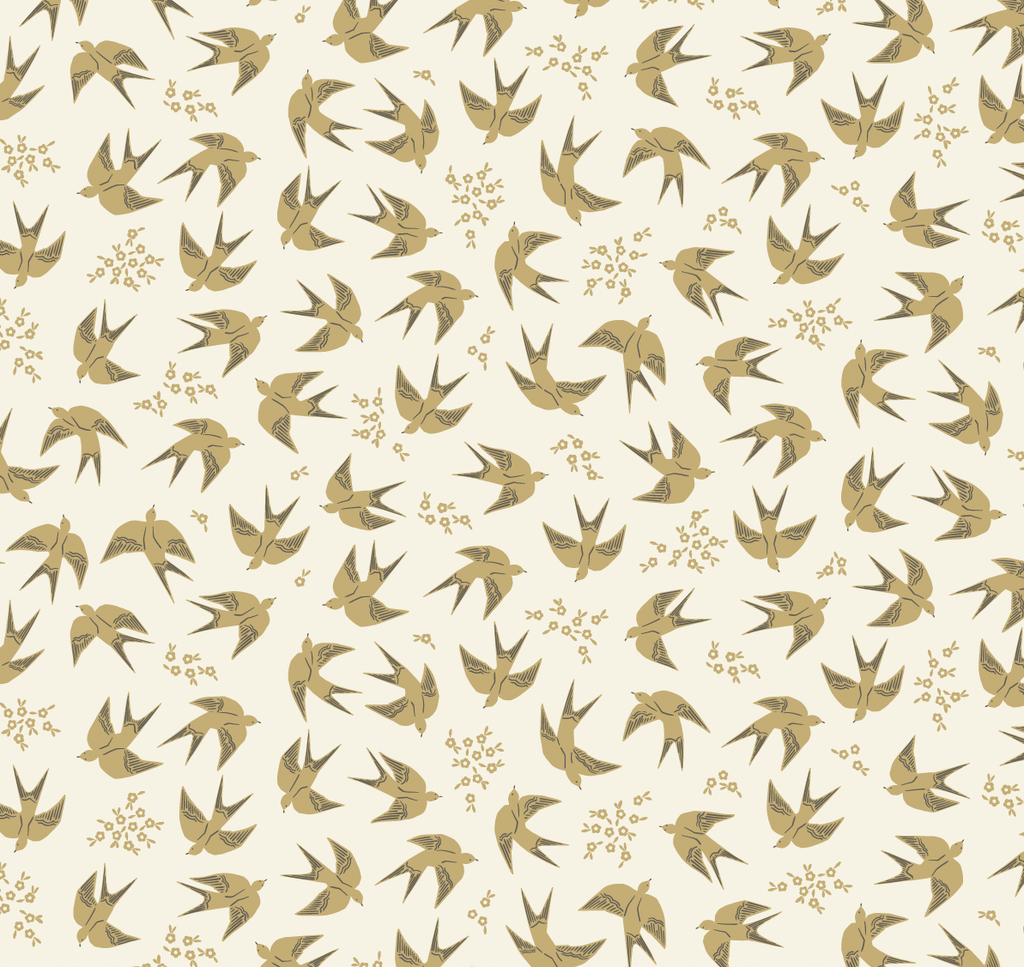 Piers Wallpaper in Beige, Sage-Green & White - Bohemian Design