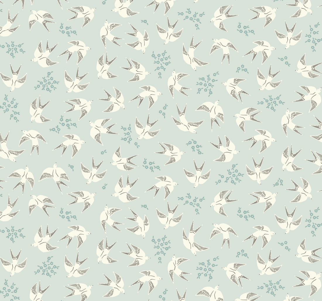 Piers Wallpaper in Beige, Sage-Green & White - Bohemian Design