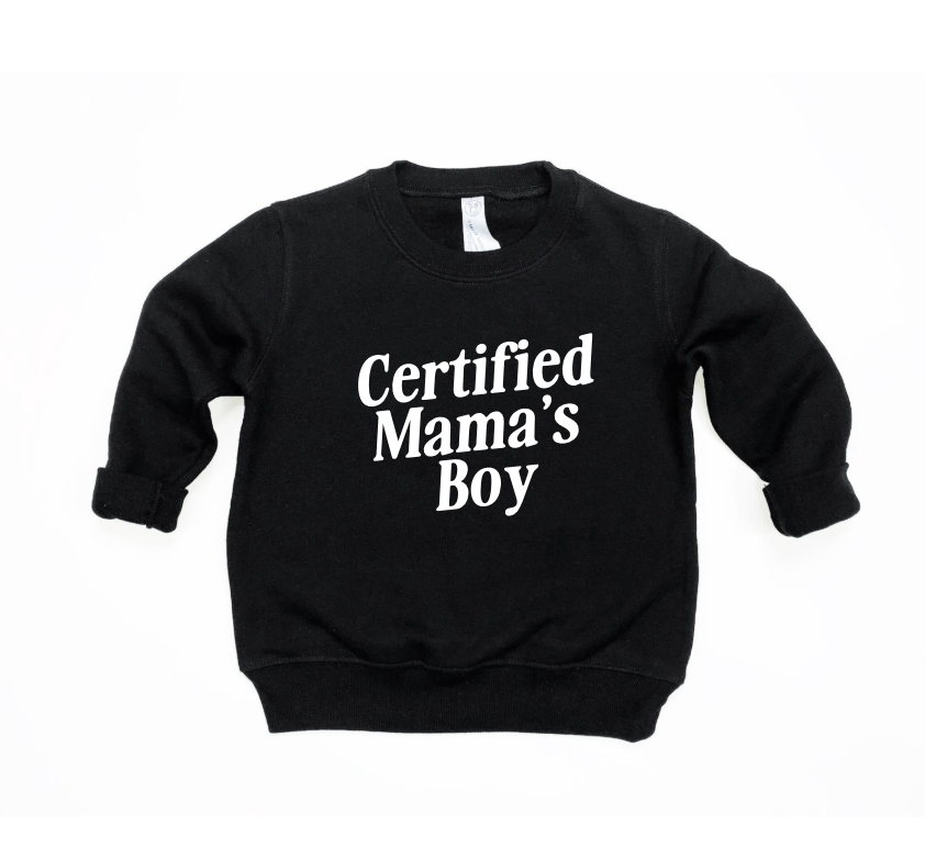 Certified Mama's Boy Minimalist Kids Pullover