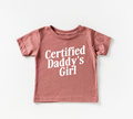 Dusty-rose Certified Daddy's Girl graphic t-shirt for kids