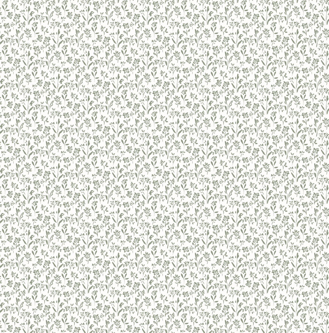 Romie Floral Wallpaper in Blue, White & Beige - Cottagecore Style