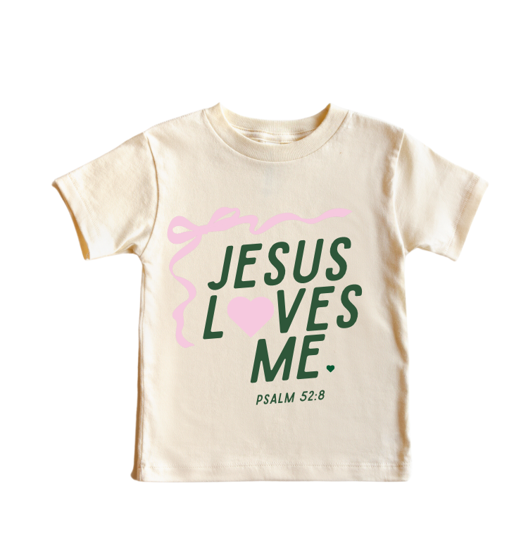 Jesus Loves Me Kids Ribbon Tee - Unisex Soft Cotton T-Shirt