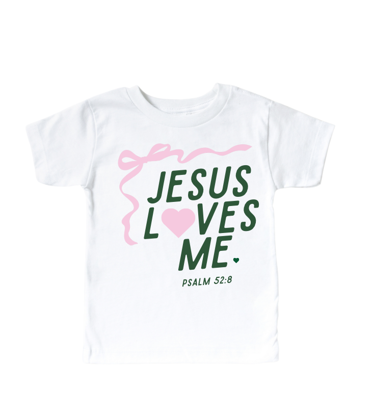 Jesus Loves Me Kids Ribbon Tee - Unisex Soft Cotton T-Shirt
